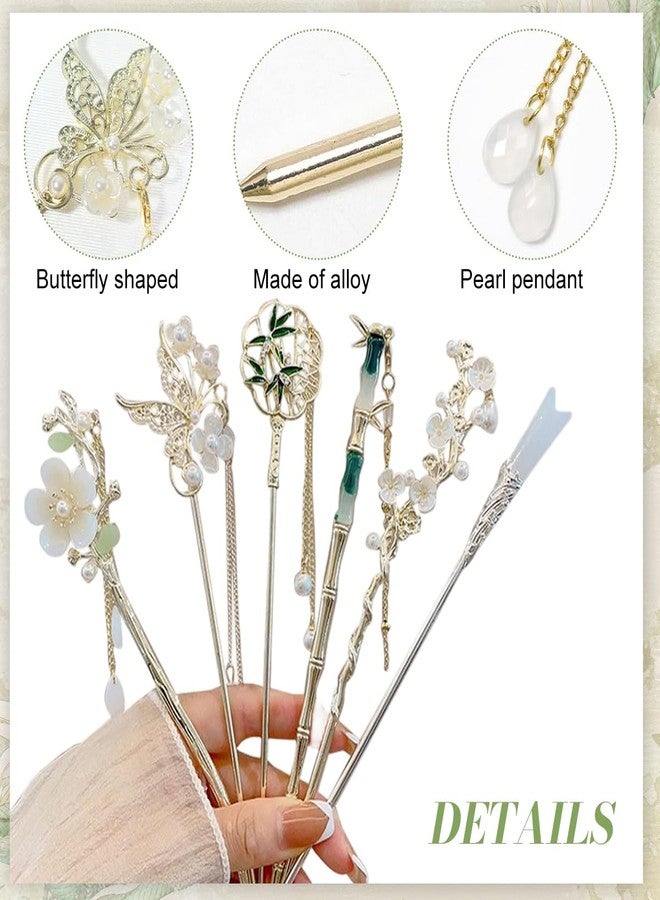 MAYCREATE® 6Pcs Hair Sticks Chinese Vintage Hair Pins Chopsticks Retro Headpieces National Style Metal Head Stick for Women Girls - Image 3