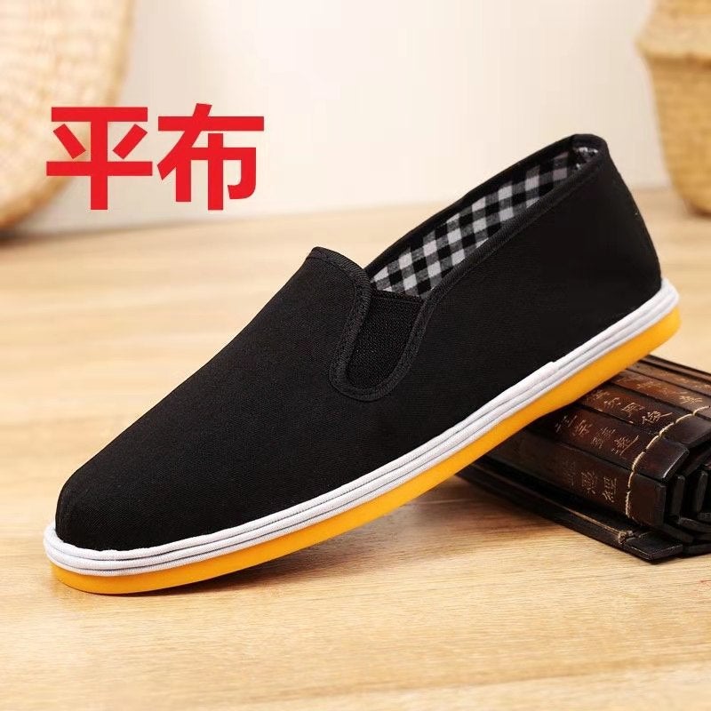 Old Beijing Cloth Shoes With Beef Sole Men'S Cotton Shoes Thickened Multi-Layer Cloth Shoes Work Black Cloth Shoes Dad Shoes Grandpa Shoes - Image 4