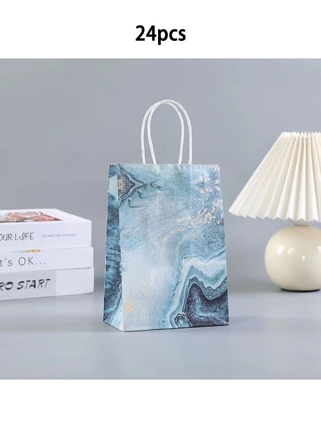 Zeemey 24 Pieces Party Favor Bags,Shopping Bag,Party Bags For Kids, supplies Snack candy Gift Bag Food Bags,Double-Sided Bags For Birthday Wedding Celebrations Party Favors  21*15*8(Blue) - Image 3