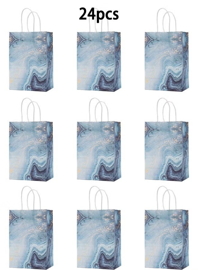 Zeemey 24 Pieces Party Favor Bags,Shopping Bag,Party Bags For Kids, supplies Snack candy Gift Bag Food Bags,Double-Sided Bags For Birthday Wedding Celebrations Party Favors  21*15*8(Blue) - Image 1