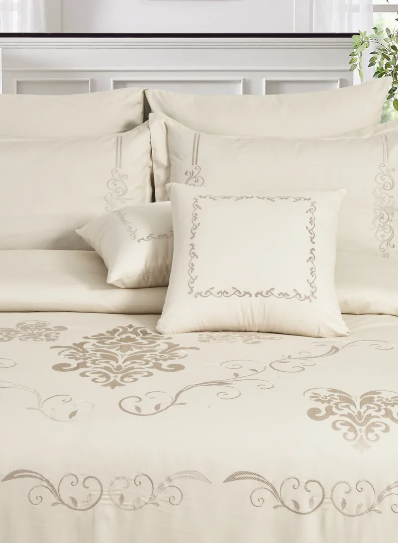 Master Home Textile MASTER Cotton Embroidery Comforter Sets, Fits 200 x 200 cm Double Size Bed, 9 Pcs King Size, 200 TC Cotton