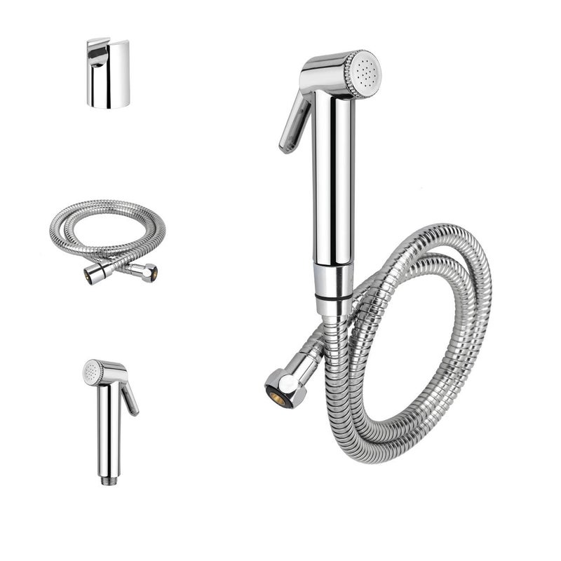Fura Model Nova Multipurpose Healthfaucet with 1mtr 304 Grade matrial Chrome Finish Flexible Hose Pipe with HighpressureHandjet Bidet Spray for ToiletJetspray Healthfaucet 2 yrs Warranty - Image 1