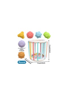 Generic Colorful Shape Blocks Sorting Game Baby Montessori Learning Educational Toys For Children (Round)  - Image 1