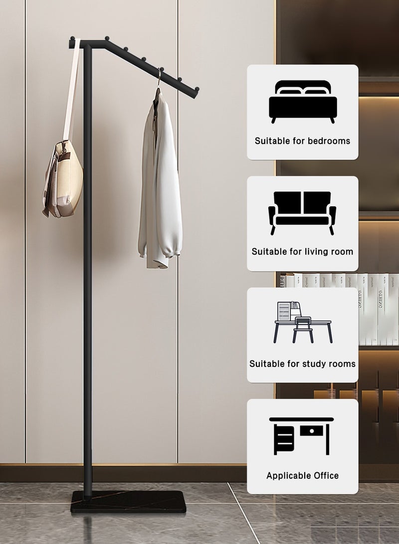 LEOKOR Coat Rack, Freestanding Coat Hanger Stand with Marble Base, Heavy Duty Metal Clothing Stand with Crossbar and 3 Hooks, 170cm Tall for Entryway, Bedroom, Office - Image 2