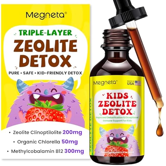 Megneta Triple-Layer Zeolite Detox & Defense for Kids with Zeolite Clinoptilolite, Chlorella, Methyl B12 & Vitamins A·C·D·E·K | Deep Cleanse, Immune Support & Full-Body Defense - Image 1