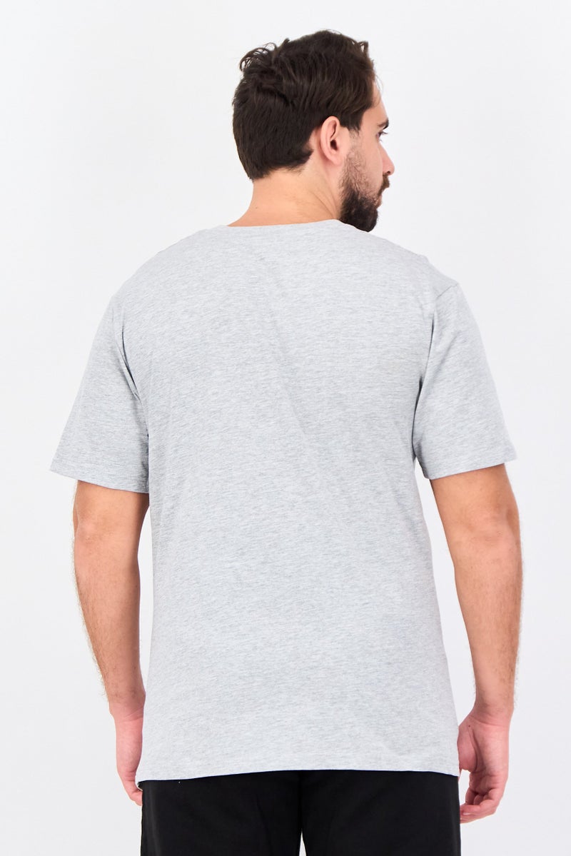Ellesse Men Sportswear Fit Short Sleeve Outdoor T-Shirt, Heather Grey - Image 3