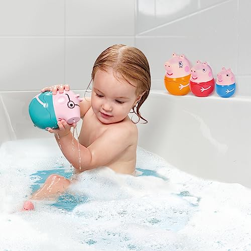 TOMY تومي تومي بيبا بيغ - عائلة بيبا المتداخلة - تشمل بيبا بيغ، مامي بيغ، دادي بيغ وجورج - لعبة تداخل، فرز وصب - للأعمار من 18 شهرًا وما فوق - Image 4