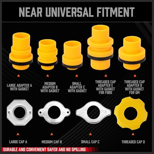 SEDY Ultimate No Spill Coolant Funnel Kit - 19-Piece Spill-Free Radiator Funnel Set, Spill Proof Radiator Bleeder Kit, Coolant Filling, Radiator Filler, Extra Funnels and Adapters for Universal Vehicle - Image 2