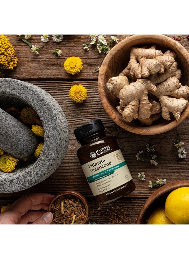 ناتشرز صن شاين Nature's Sunshine Ultimate Greenzone، 180 كبسولة | يدعم المناعة، ويساعد في الحفاظ على مستوى الحموضة المتوازن، وهو مليء بالحبوب المغذية والأعشاب والفواكه - Image 2