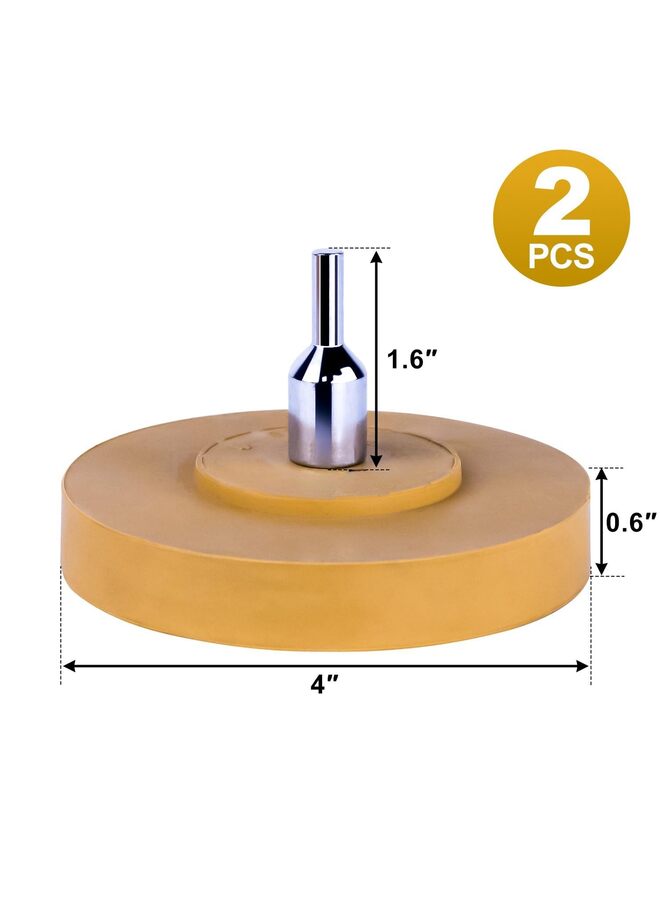 LAMAY 2 Pack Decal Eraser Wheel Adhesive with Adapter 4 Inch Rubber Eraser Wheel for clean Drill Car Decal Vinyl Tape Graphics Pinstripe Sticker (Size : SOLID) - Image 2
