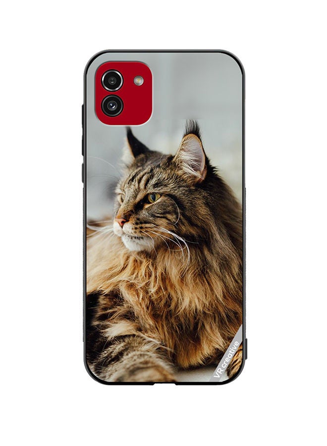 VR CREATIVE Protective Case Cover For Samsung Galaxy A03 Angry Cat Design Multicolour - Image 1