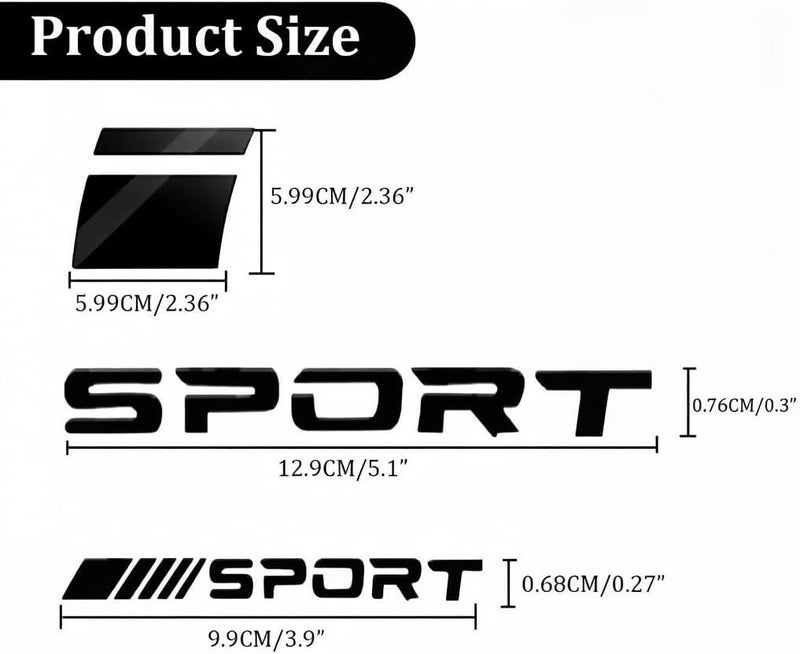 Pincuttee 14pcs Car Decal Stickers,Wheel Rim Decal Sticker,Sport Logo Reflective Stickers,Sport Emblem Car Rear Bumper Sticker,Rear Mirror Decals for All Vehicles (Black, 14PCS) - Image 2