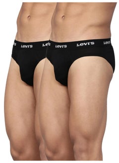 Levi's Levi's Men's Cotton Style #009 Neo Regular Fit Solid Brief (Pack of 2) (#009-BRIEF-BLK/BLK-P2_Black_L)  - Image 1