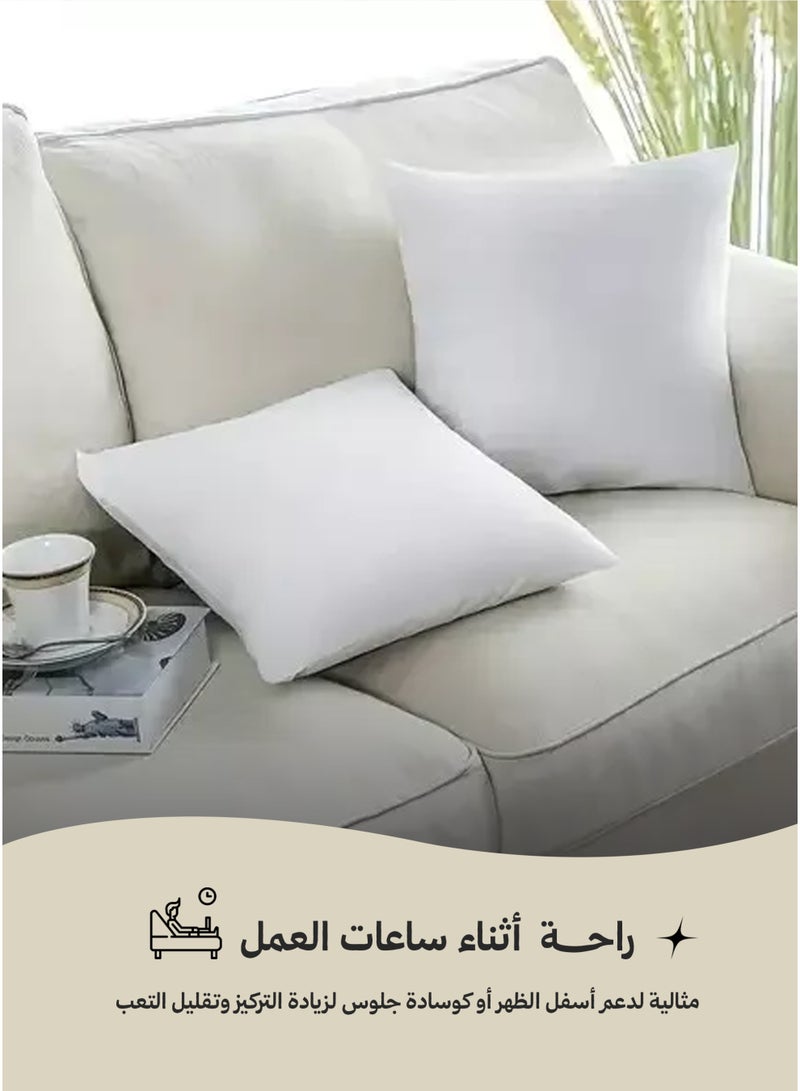 فن الراحة 2 وسائد أريكة بيضاء ناعمة ومريحة من الألياف الدقيقة الناعمة مع حشوة مريحة ودعم مثالي - وسائد للأريكة، السرير، المكتب، السيارة وأماكن الاسترخاء - Image 3