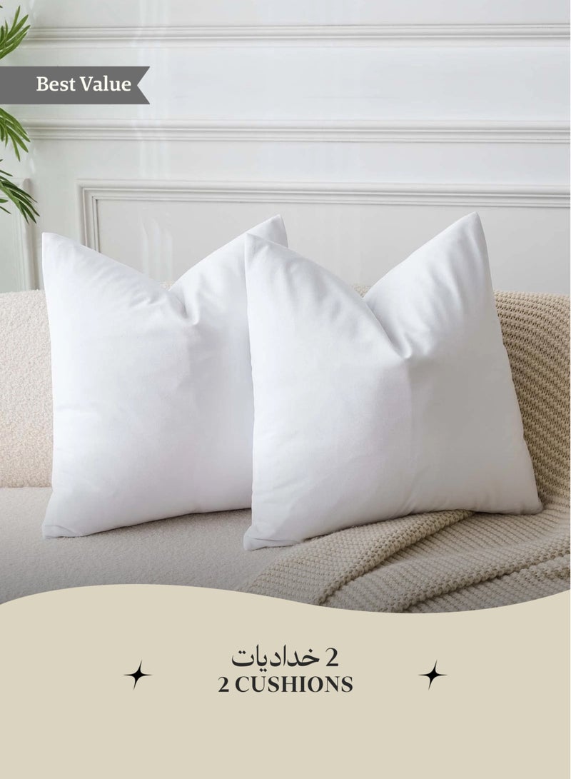 فن الراحة 2 وسائد أريكة بيضاء ناعمة ومريحة من الألياف الدقيقة الناعمة مع حشوة مريحة ودعم مثالي - وسائد للأريكة، السرير، المكتب، السيارة وأماكن الاسترخاء - Image 1