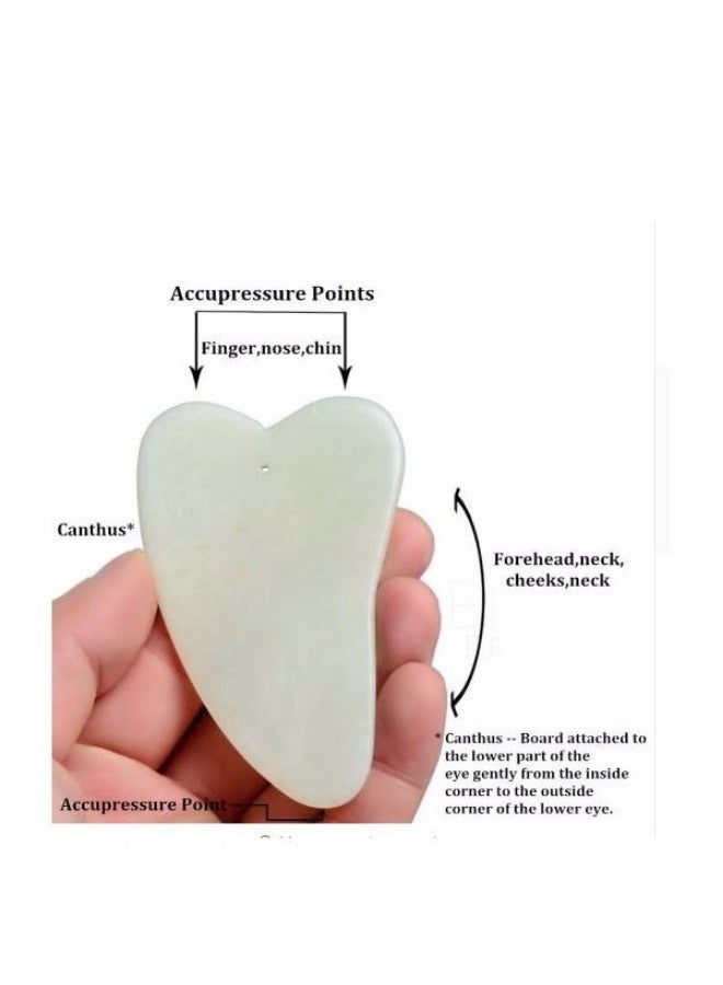 Jade Roller Massage Tool With Scraper For Face - Image 4