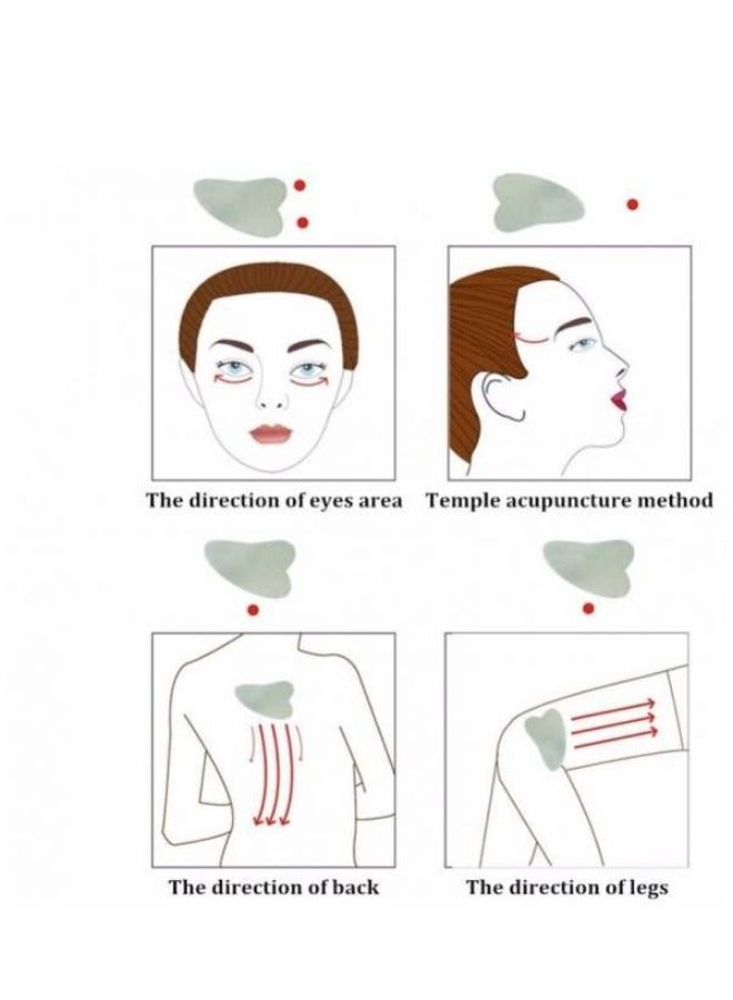 Jade Roller Massage Tool With Scraper For Face - Image 3