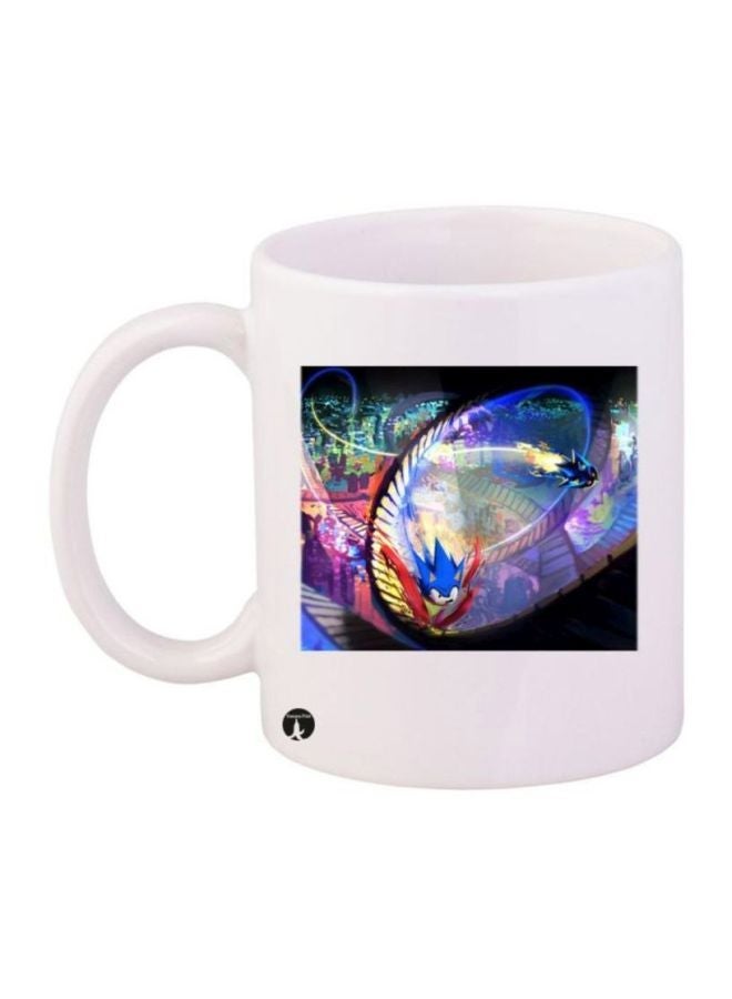 RYN Sonic Printed Coffee Mug White/Blue/Purple