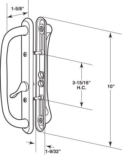 Prime-Line C 1288 White Diecast Sliding Door Handle Set with 10 In. Pull (Single Pack) - Image 2