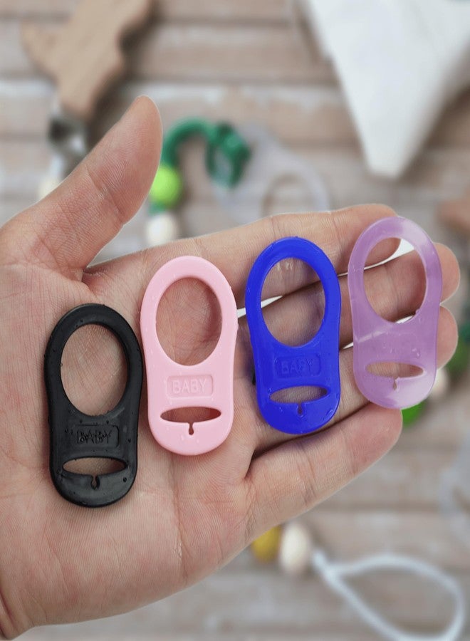 Demearly 5 Pack Clean Pacifier Clip Silicone Adapter Holder Rings for Pacifier (Food Grade, Blue) - Image 5