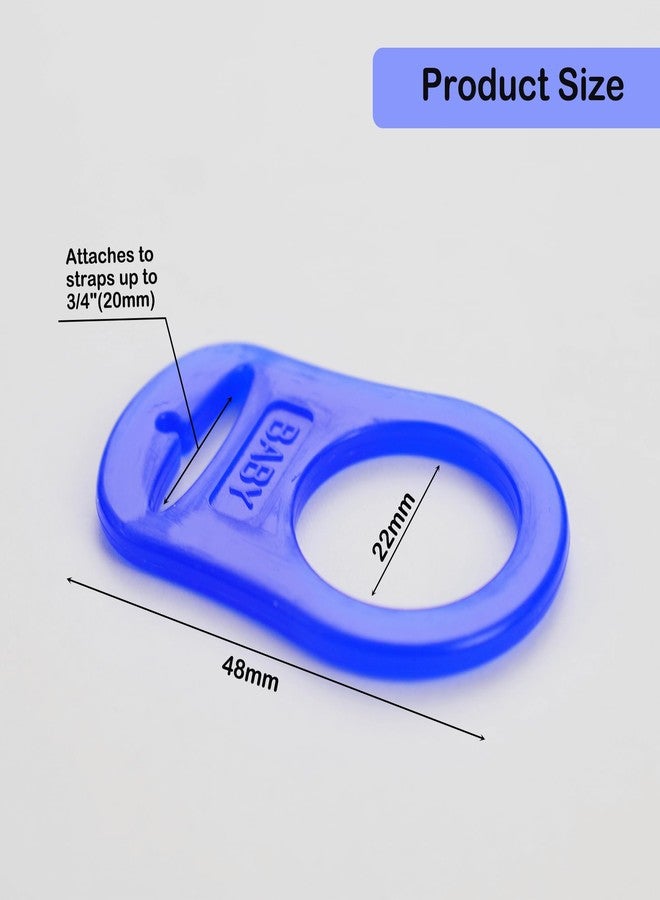 Demearly 5 Pack Clean Pacifier Clip Silicone Adapter Holder Rings for Pacifier (Food Grade, Blue) - Image 2