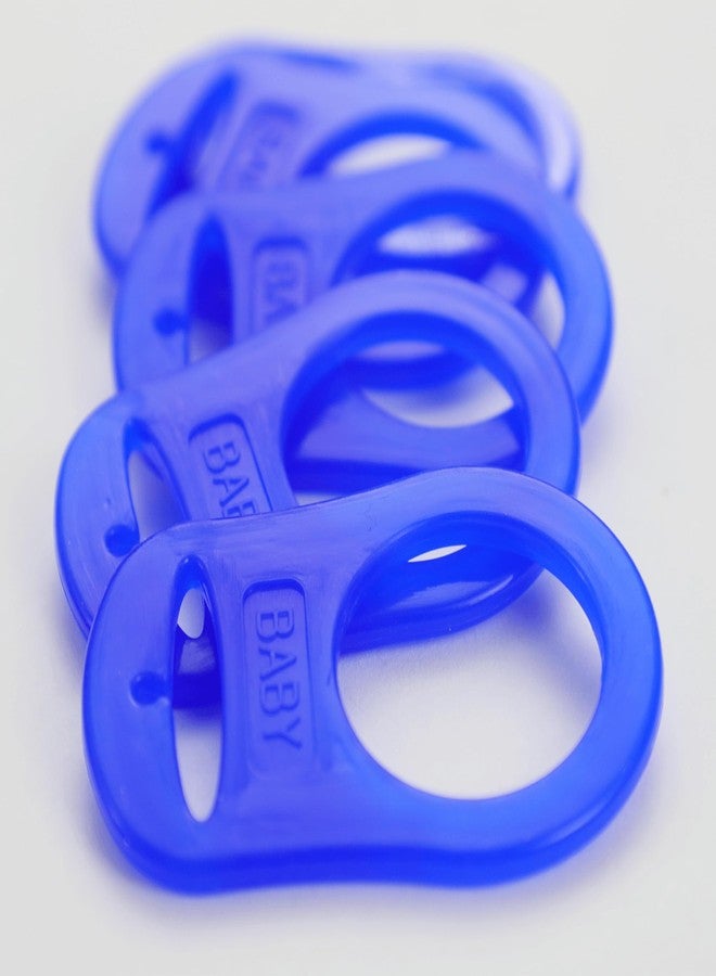 Demearly 5 Pack Clean Pacifier Clip Silicone Adapter Holder Rings for Pacifier (Food Grade, Blue) - Image 3