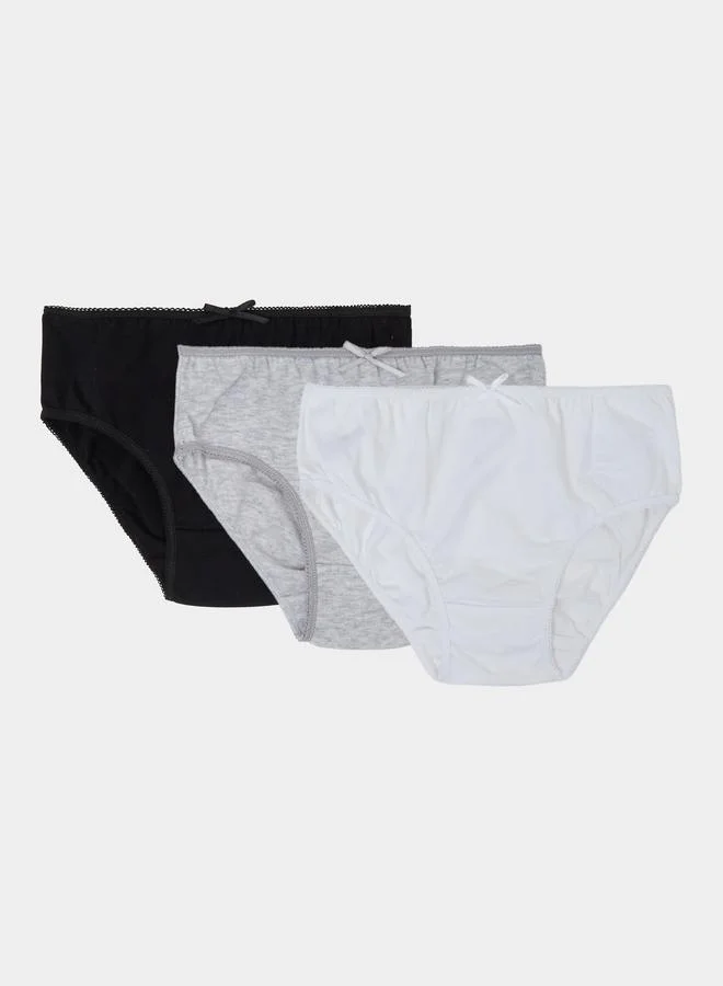 ستايلي Teen Girls Pack Of 3 - Cotton Briefs With Bow Detail