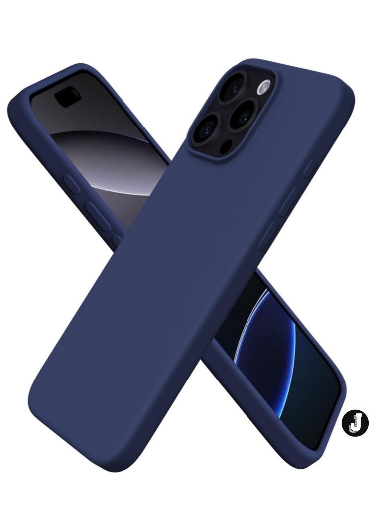 JAJEEK "New Navy Blue Liquid Silicone Case for iPhone 16 Pro Max 6.9" – Shockproof & Scratch-Resistant" - Image 1