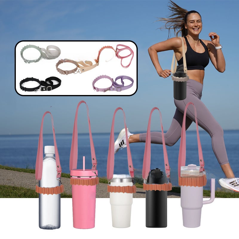 Explosive Ice Cup Accessories Silicone Cup Handler Portable Cup Strap Thermos Cup Handler Outdoor Strap(Orange) - Image 4