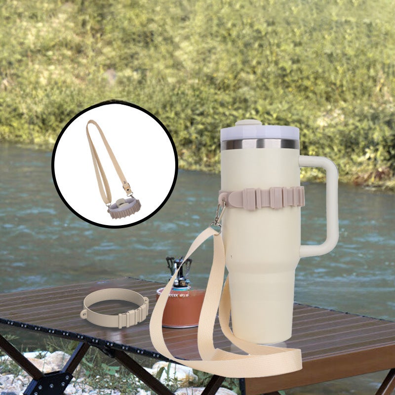 Explosive Ice Cup Accessories Silicone Cup Handler Portable Cup Strap Thermos Cup Handler Outdoor Strap(Orange) - Image 3