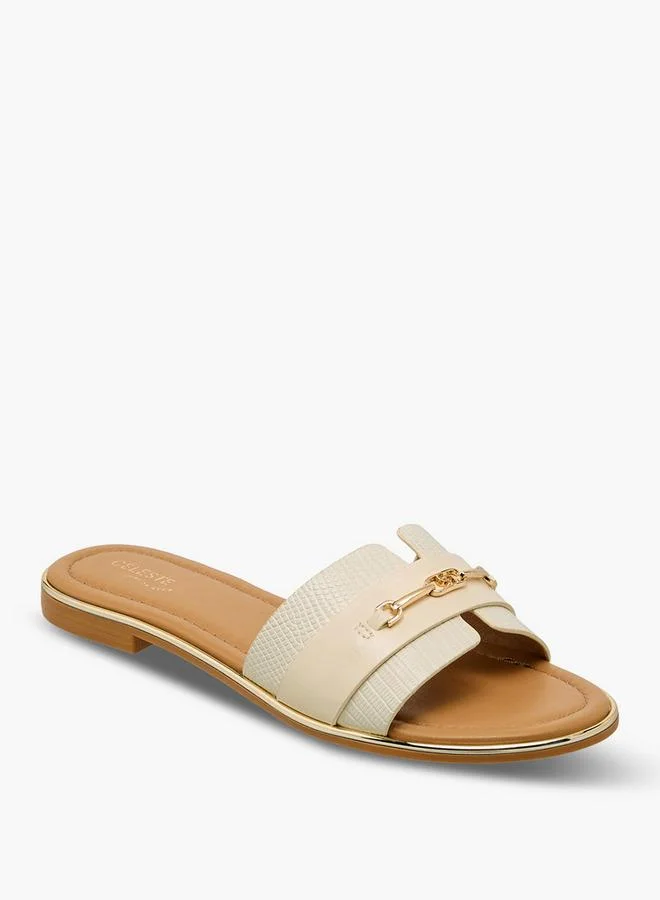 سيليست Women Metallic Buckle Detail Flat Sandals