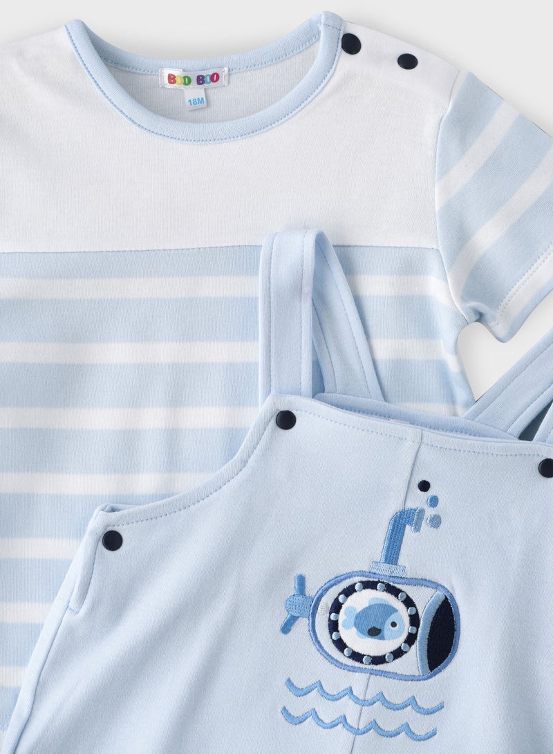 بوو بوو BooBoo Kids 2 Pcs Set - Dungaree & توب 100٪ قطن - Image 4