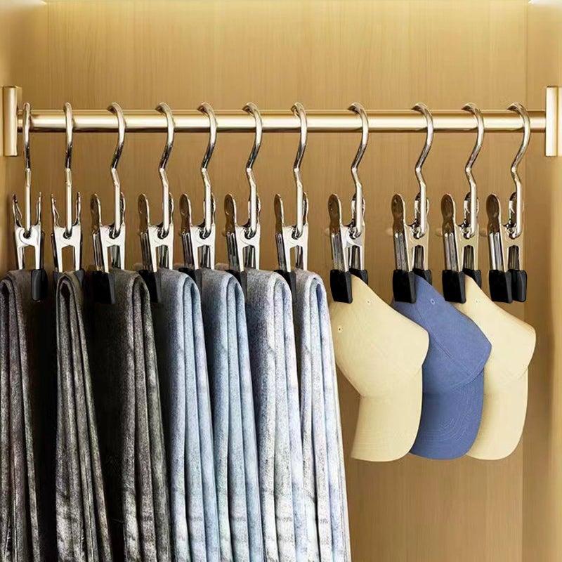 VEESON 24 Pack Hanger Clips, Multi Function Clip Hooks, Laundry Hanging Hooks Clips, Clothes Clips, Closet Hangers, Boot Clips, Sock Clips, Hat Clips, Glove Clips, Trouser Clips, Towel Pins - Image 4