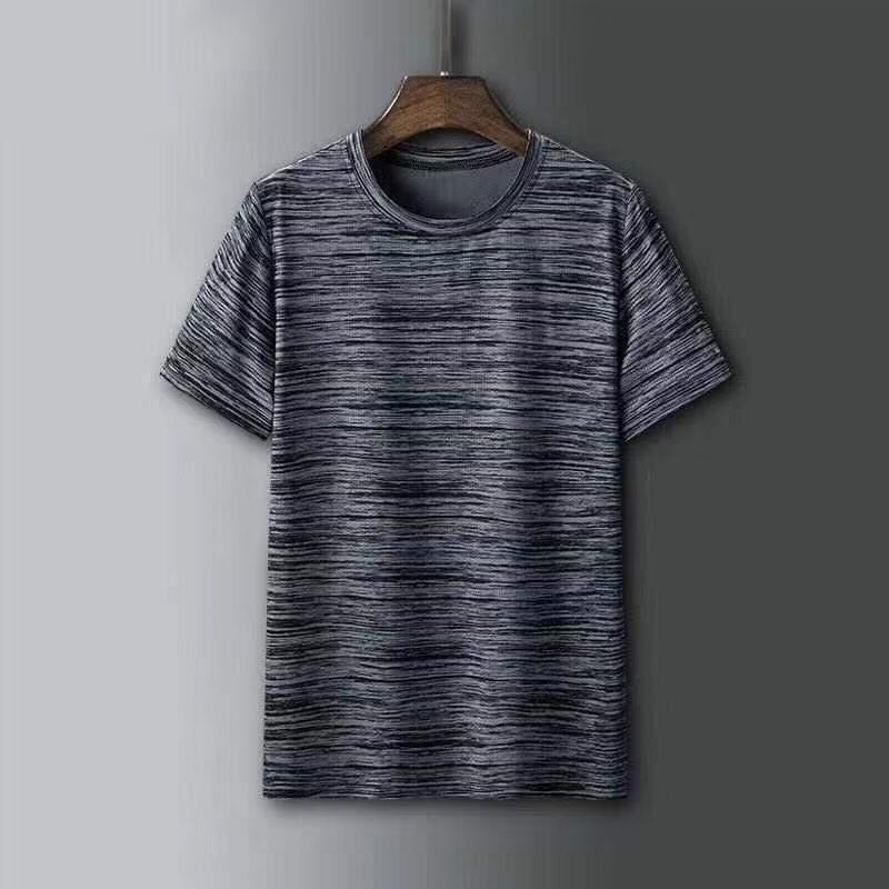 Ice Silk Short-Sleeved T-Shirt Men'S Summer Thin Loose Large Size Round Neck Quick-Drying Sports Casual All-Match T-Shirt Top Clothes - Image 3