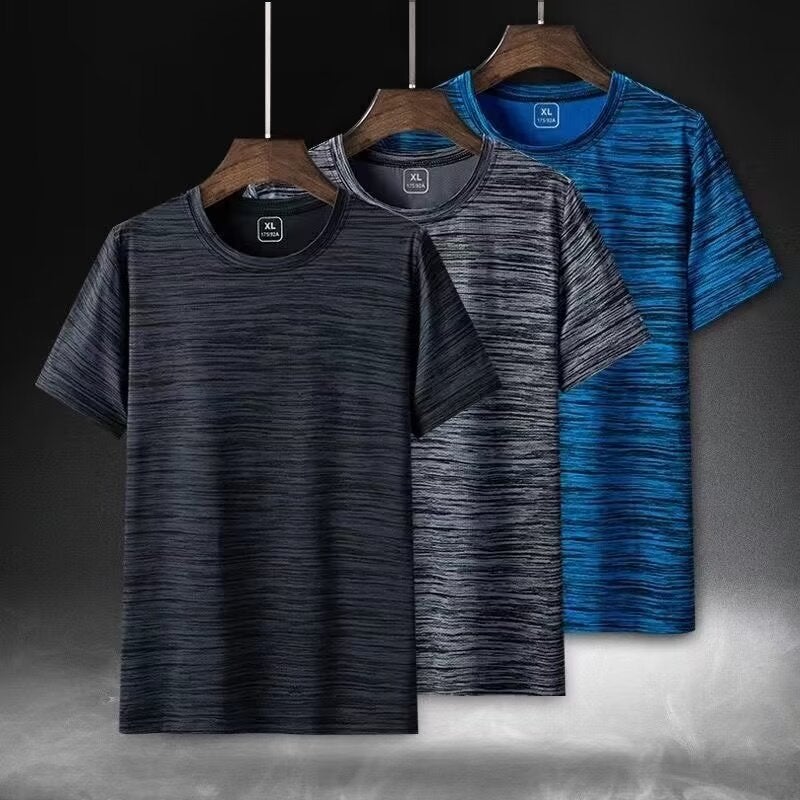 Ice Silk Short-Sleeved T-Shirt Men'S Summer Thin Loose Large Size Round Neck Quick-Drying Sports Casual All-Match T-Shirt Top Clothes - Image 2