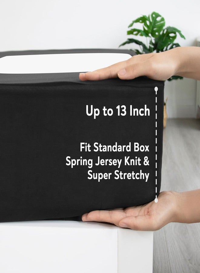 Magik & Kover Box Spring Cover Queen Size - Black Jersey Knit & Stretchy Wrap Around 4 Sides of The Box Spring, Alternative for Bed Skirt, Ultra Soft, Wrinkle & Fading Resistant - Image 4
