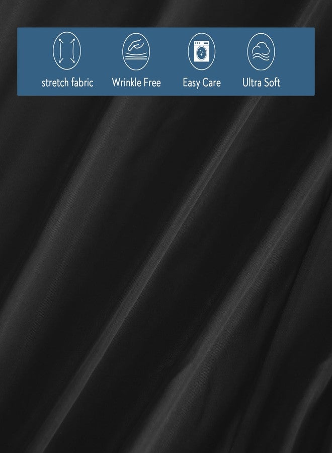 Magik & Kover Box Spring Cover Queen Size - Black Jersey Knit & Stretchy Wrap Around 4 Sides of The Box Spring, Alternative for Bed Skirt, Ultra Soft, Wrinkle & Fading Resistant - Image 2