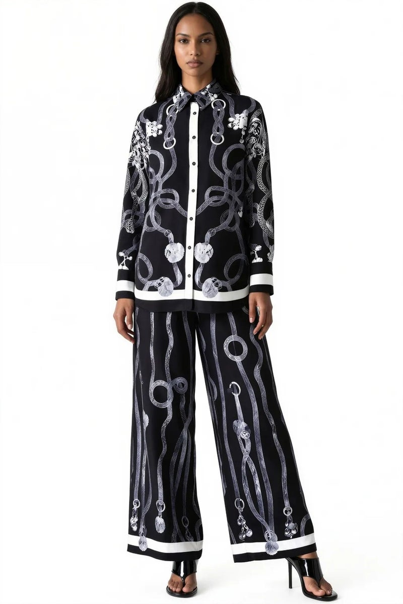 Jennyfer Geometric Shirt Collar Co-ord - Image 1
