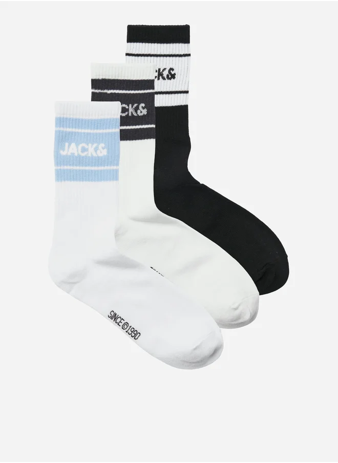 جاك اند جونز Set of 3 - Crew Tennis Socks