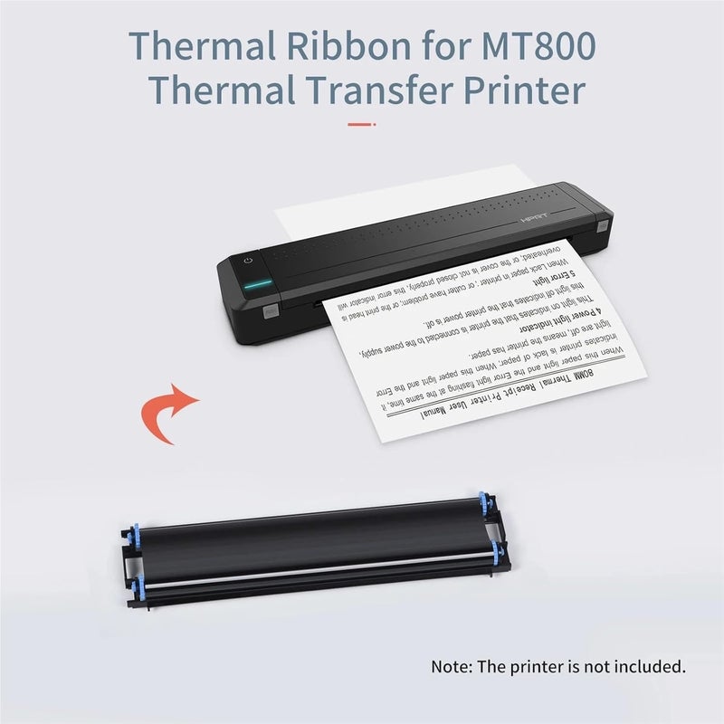 متوافق مع طابعة HPRT MT800 المحمولة من نوع A4 | شريط نقل حراري بطول 2/4 رول مع وظيفة RFID لطباعة الوثائق (2 أرول) - Image 2
