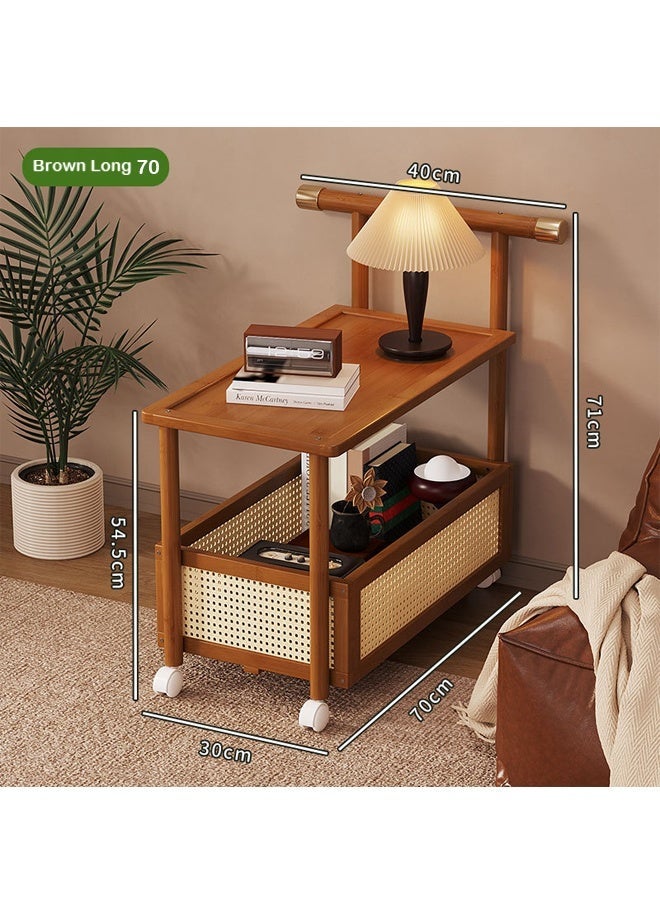 إن كي أكس طاولة جانبية متحركة لغرفة المعيشة، لون بني، 71*40*70 سم - Image 3