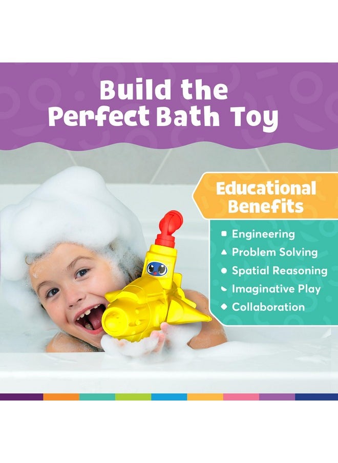 blockaroo - Magnetic Foam Building Blocks - 10-Piece Submarine, Bath Toys For Toddlers, Preschool Toys, Bathtub Toys, Sensory Toys, Blocks For Toddlers 3-5, Engineering Toys For Kids 3-5, Bath Blocks - Image 1