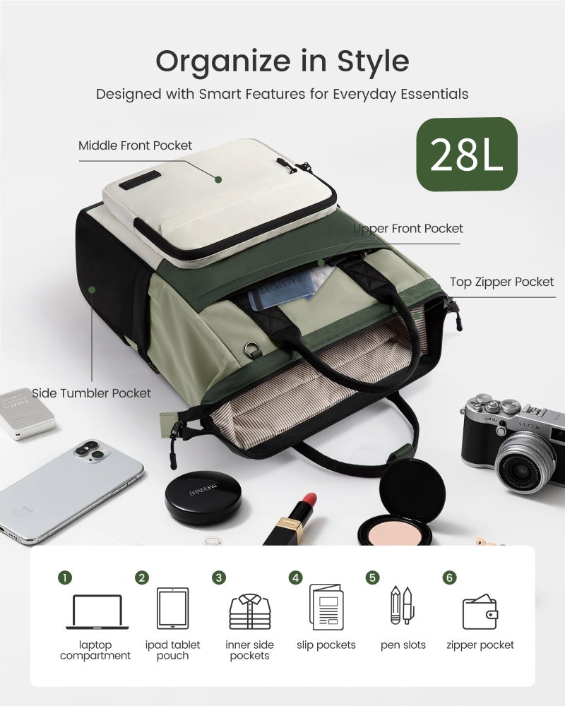 LOVEVOOK Laptop Backpack for Women, 15.6 Inch Travel Backpack for Work College Business, Water Resistant Teacher Nurse Bag with Large Capacity, School Bookbag Bags Cute Daypack for Woman Girls - Image 3