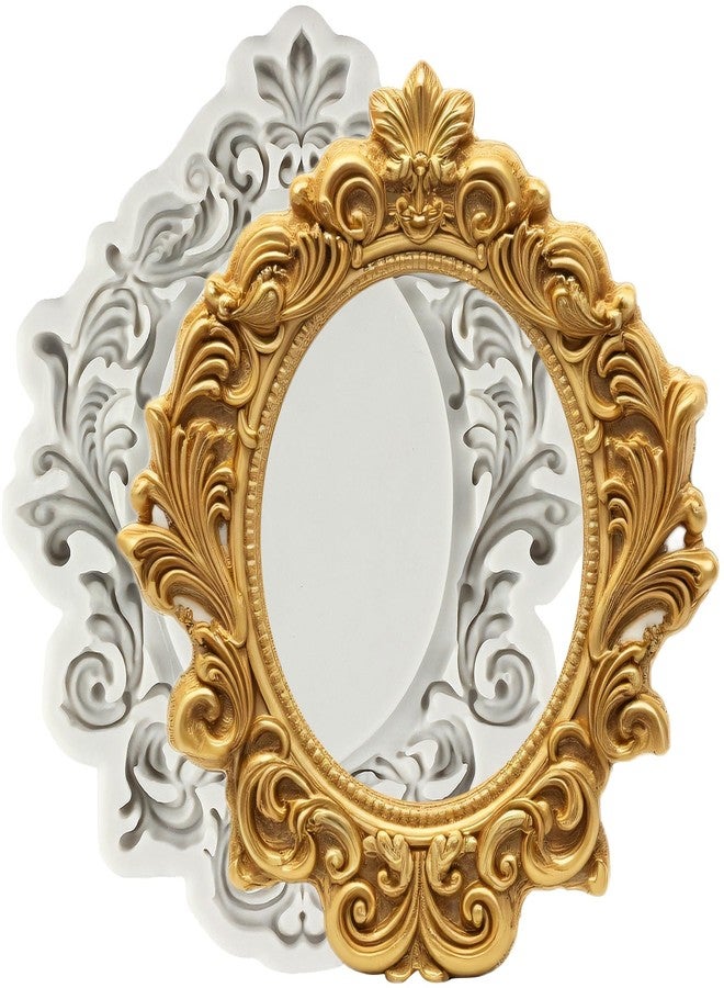 YANQINMS Baroque Photo Frame Fondant Molds Picture Frames Silicone Mold Vintage Frame Chocolate Candy Mold For Birthday Wedding Cake Decorating Cupcake Topper Gum Paste Polymer Clay - Image 1