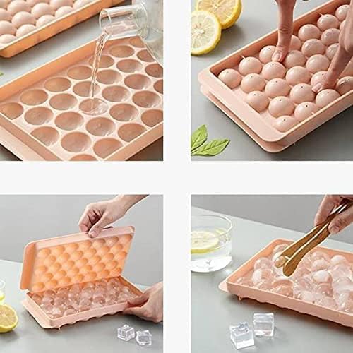 Lotus unique Lotus unique 33 Cavity Plastic Mini Round Ice Cube Tray with Lid Ice Ball Maker for Juice Mocktails Whiskey Cocktails Tea Coffee Stackable in Freezer Colours as per availiblity Pack of 2  - Image 3