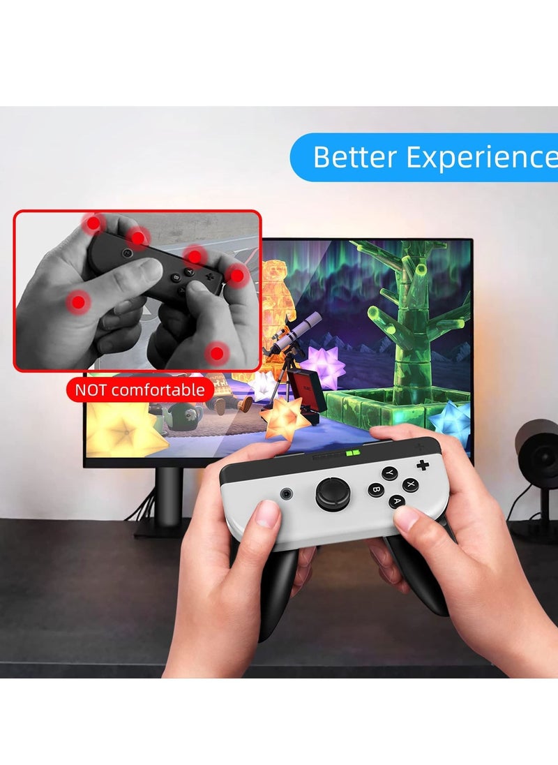 KASTWAVE - Joycon Grips Compatible with Nintendo Switch / Switch OLED Joy-Con Controllers, 2 Packs Wear Resistant Game Controllers Handle Kit Ergonomic Comfort Charging Hand Grips for Switch - Image 1