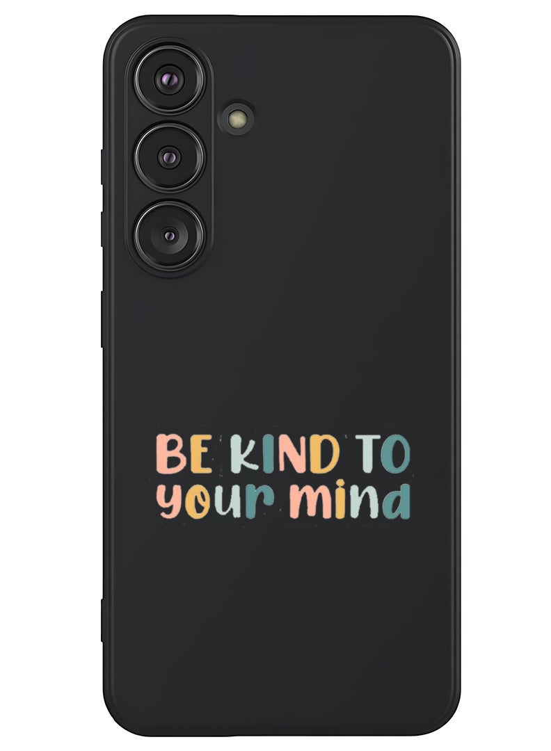 Theodor Protective Slim Fit Case Liquid Silicone Cover with Full Body Protection Anti-Scratch Shockproof Case For Samsung Galaxy S25 (Black) - Be kind - Image 1