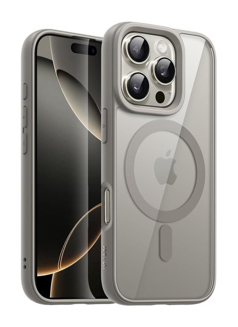 iPhone 16 Pro Max  Grey Case, Camera Control Compatible with MagSafe, Camera Protection, Shockproof Thin Cover, Resists Yellowing and Scratches, Magnetic Phone Case for iPhone 16 Pro Max Titanium Grey case
