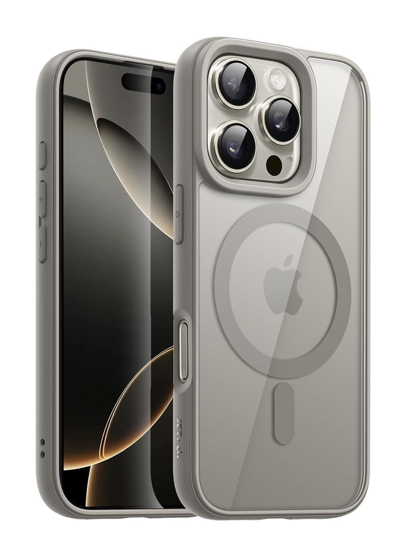 Generic - iPhone 16 Pro Max  Grey Case, Camera Control Compatible with MagSafe, Camera Protection, Shockproof Thin Cover, Resists Yellowing and Scratches, Magnetic Phone Case for iPhone 16 Pro Max Titanium Grey case - Image 1