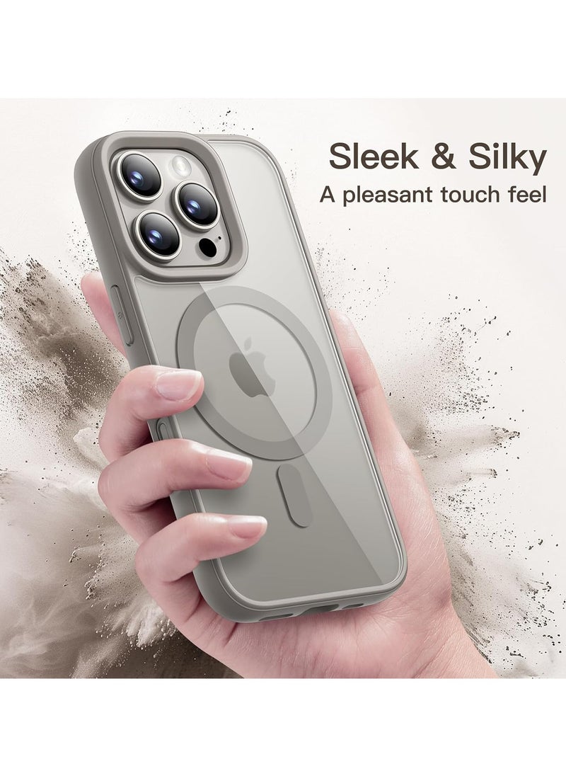 Generic - iPhone 16 Pro Max  Grey Case, Camera Control Compatible with MagSafe, Camera Protection, Shockproof Thin Cover, Resists Yellowing and Scratches, Magnetic Phone Case for iPhone 16 Pro Max Titanium Grey case - Image 1